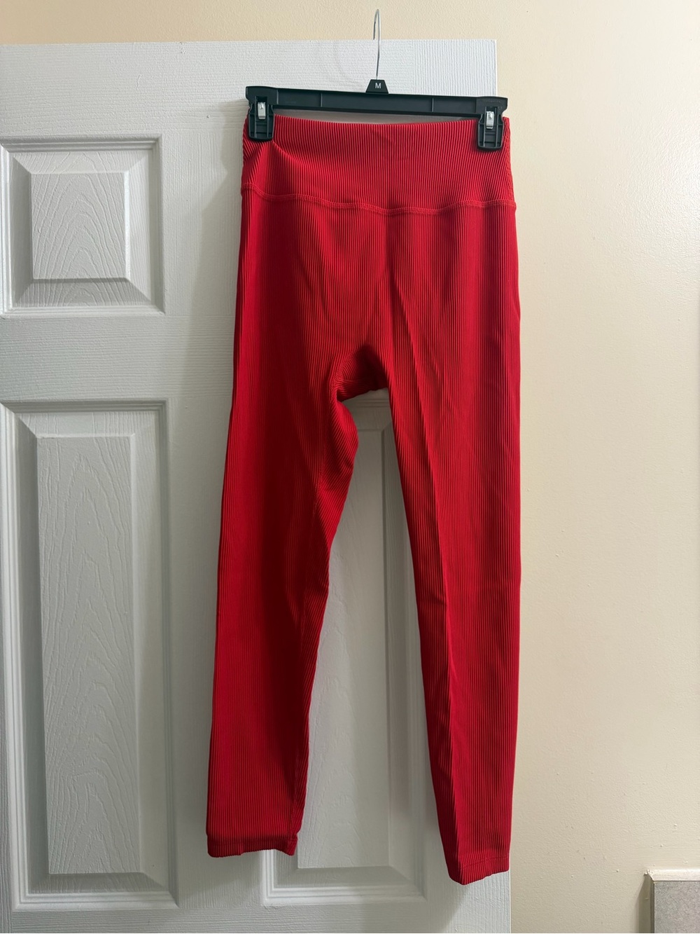 Beyond Yoga Red Ribbed Leggings